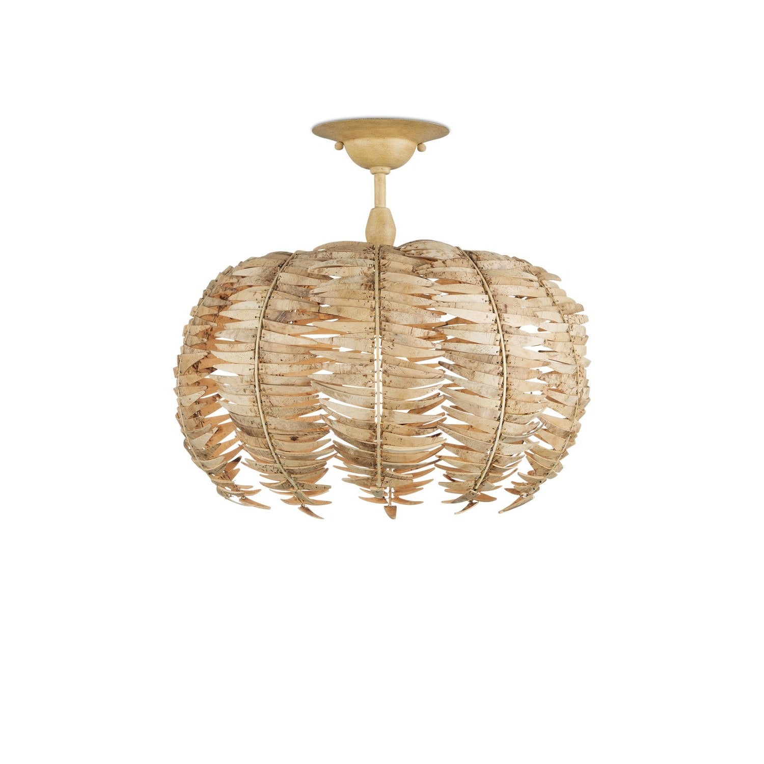 Currey and Company - 9000-1258 - LED Semi-Flush Mount - Tiptur Collection - Natural / Coco Cream