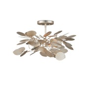 Currey and Company - 9000-1259 - Three Light Semi-Flush Mount - Lunaria Collection - Contemporary Silver Leaf
