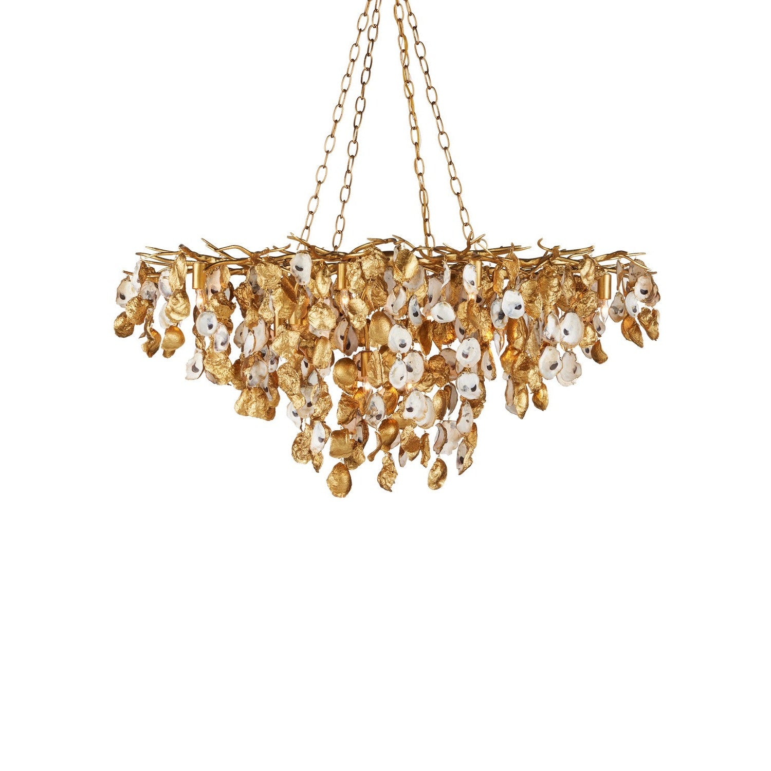 Currey and Company - 9000-1261 - 14 Light Chandelier - Lucullan Gold Chandelier - Contemporary Gold Leaf / Contemporary Gold / Natural