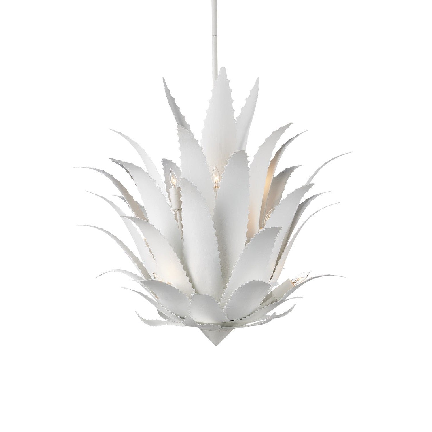 Currey and Company - 9000-1263 - Nine Light Chandelier - Agave Collection - Gesso White