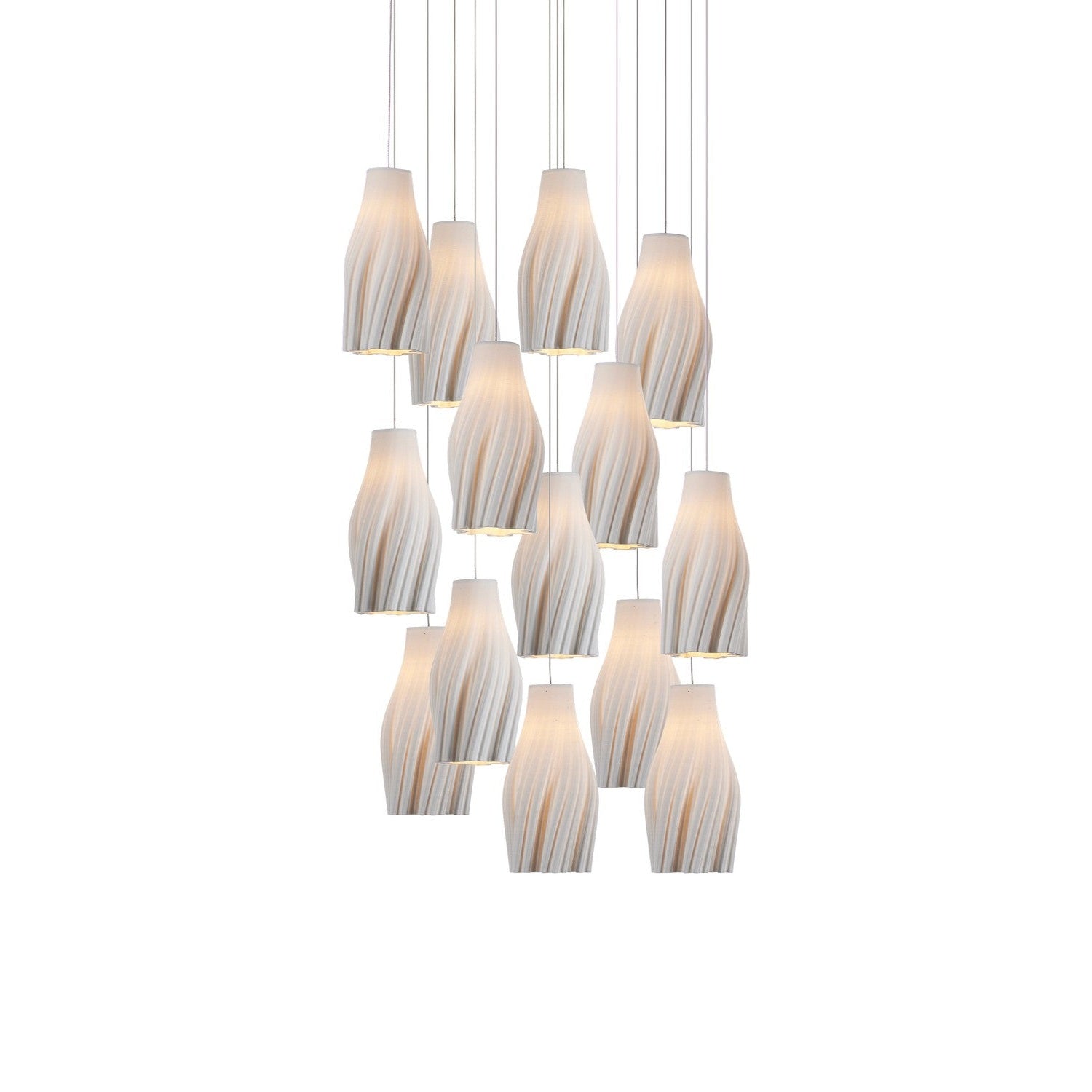 Currey and Company - 9000-1273 - 15 Light Pendant - Posh Collection - White / Silver