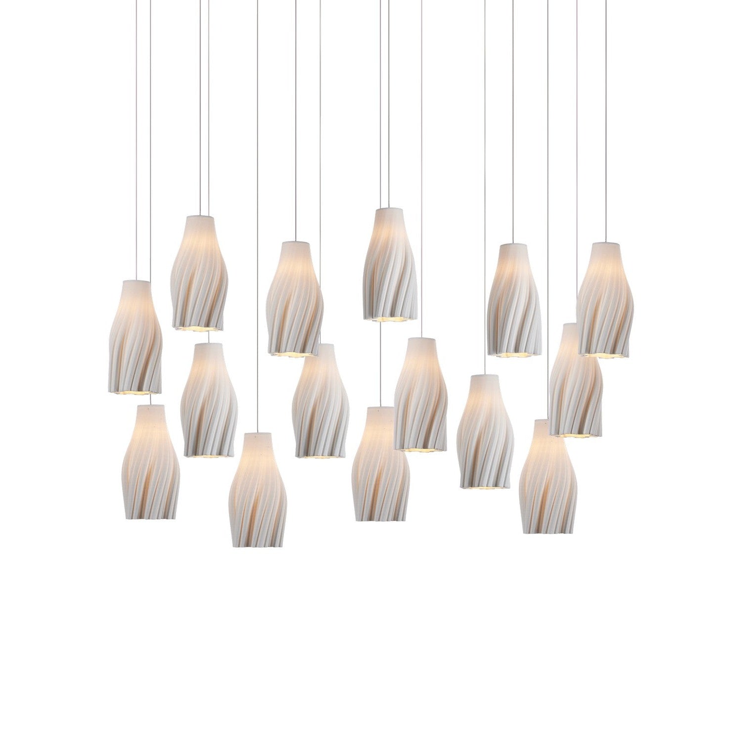 Currey and Company - 9000-1274 - 15 Light Pendant - Posh Collection - White / Silver