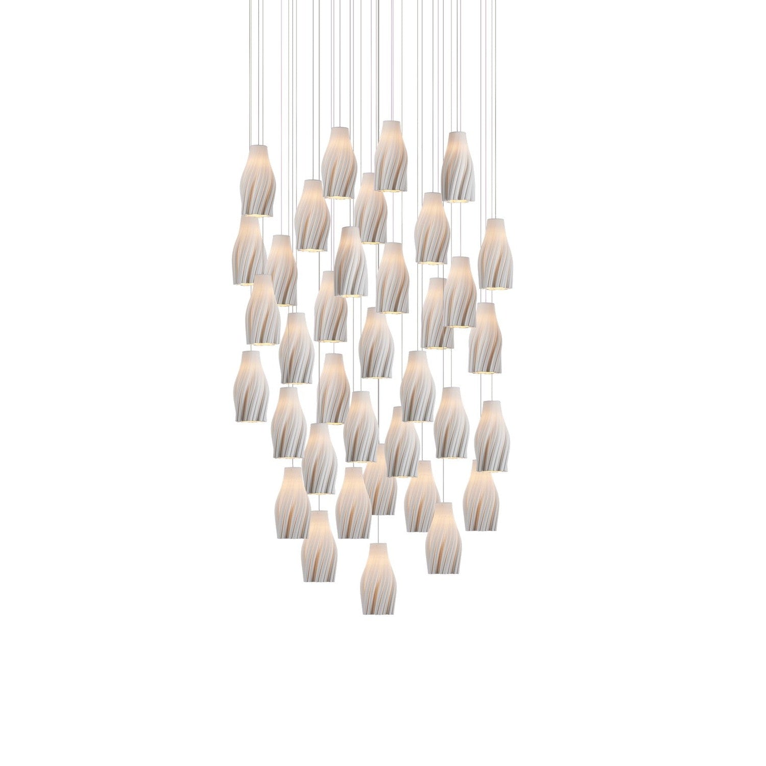 Currey and Company - 9000-1276 - 36 Light Pendant - Posh Collection - White / Silver
