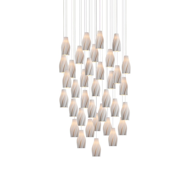 Currey and Company - 9000-1276 - 36 Light Pendant - Posh Collection - White / Silver