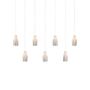 Currey and Company - 9000-1277 - Seven Light Linear Pendant - Posh Collection - White / Silver