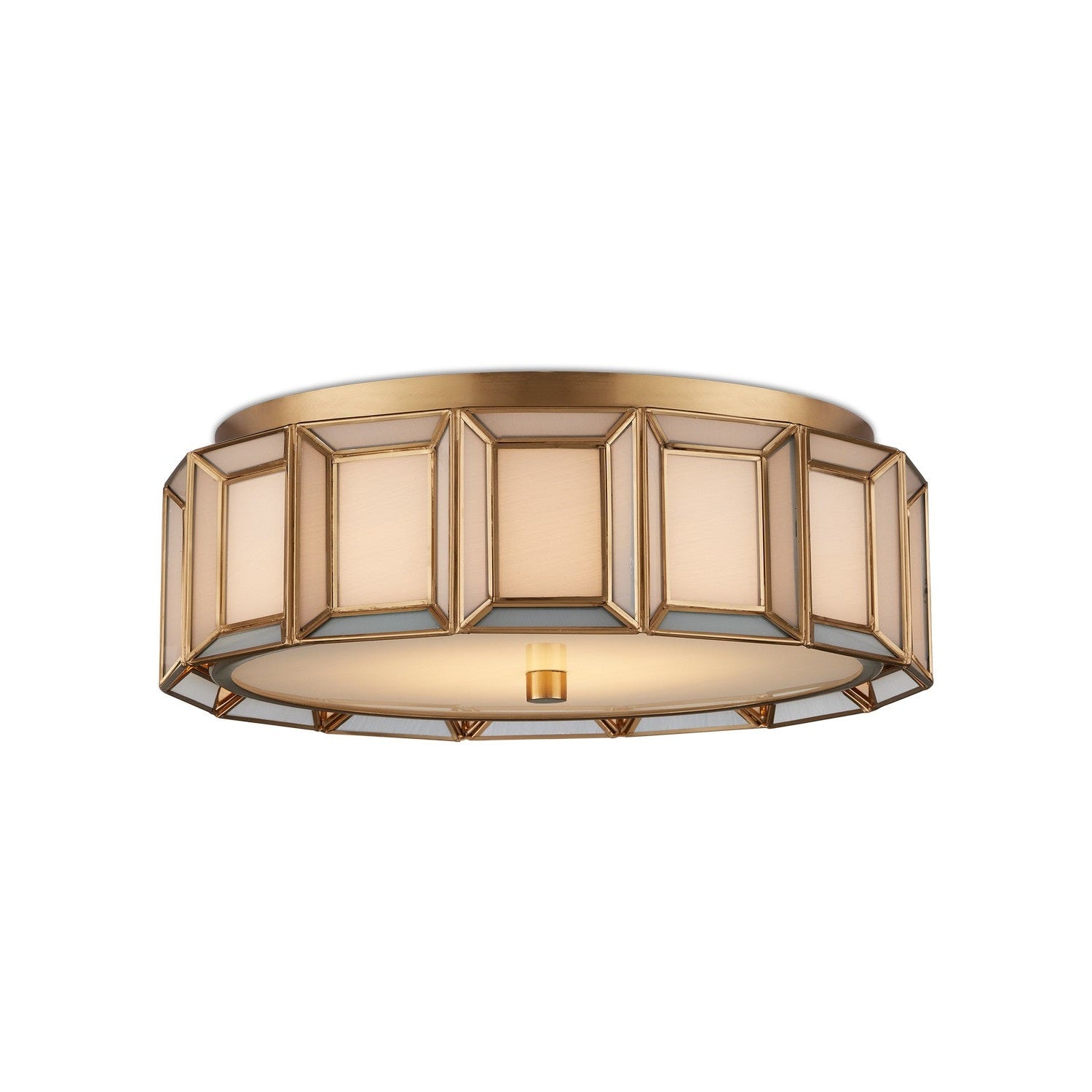 Currey and Company - 9999-0077 - LED Flush Mount - Daze Collection - Antique Brass / White