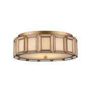 Currey and Company - 9999-0077 - LED Flush Mount - Daze Collection - Antique Brass / White
