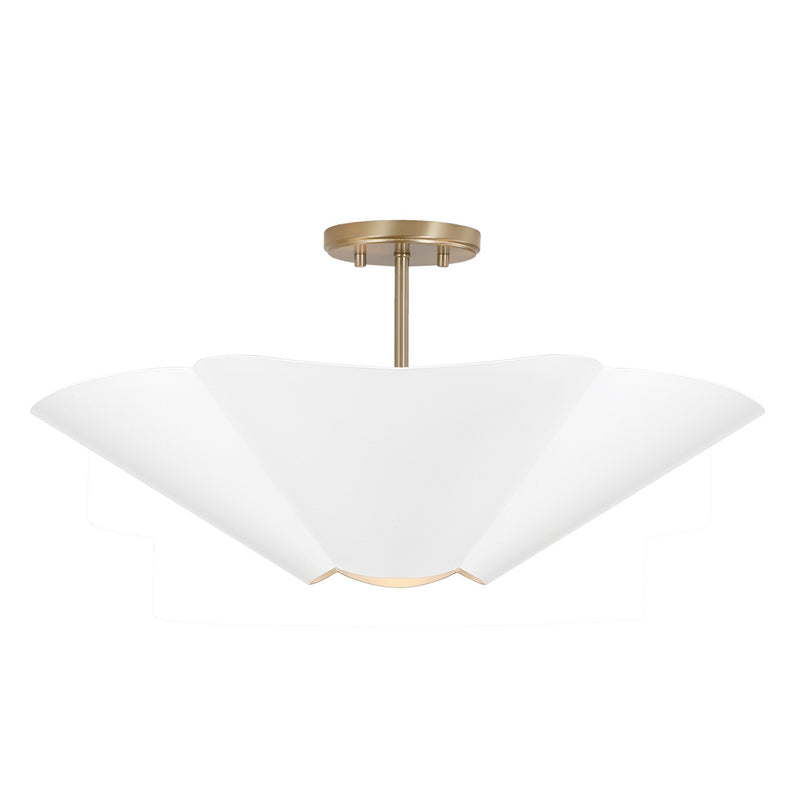 Capital Lighting - 355443RE - Four Light Pendant - Maeve - Matte Brass and White