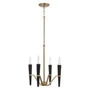Capital Lighting - 453841AB - Four Light Chandelier - Enzo - Aged Brass and Black