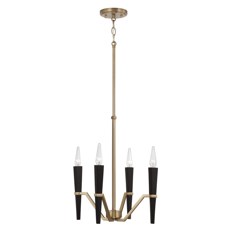 Capital Lighting - 453841AB - Four Light Chandelier - Enzo - Aged Brass and Black