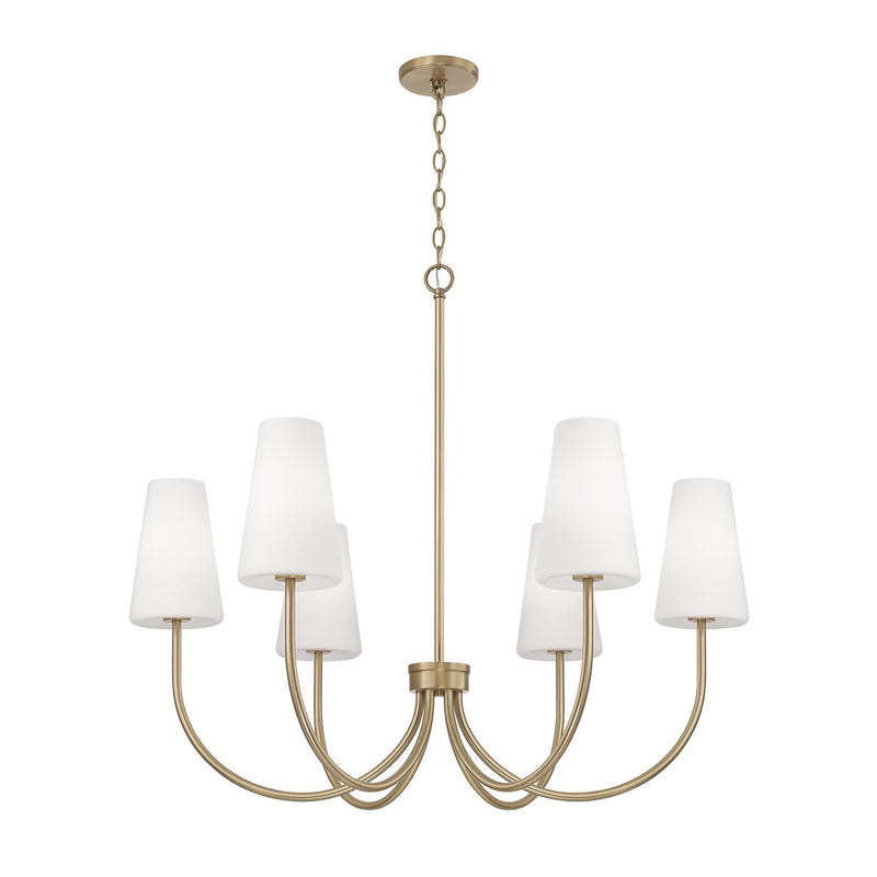 Capital Lighting - 455261AD-550 - Six Light Chandelier - Averitt - Aged Brass