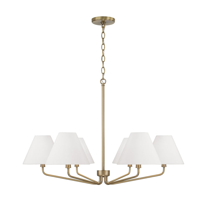 Capital Lighting - 456661AD-714 - Six Light Chandelier - Chadwick - Aged Brass