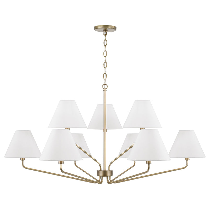 Capital Lighting - 456691AD-714 - Nine Light Chandelier - Chadwick - Aged Brass