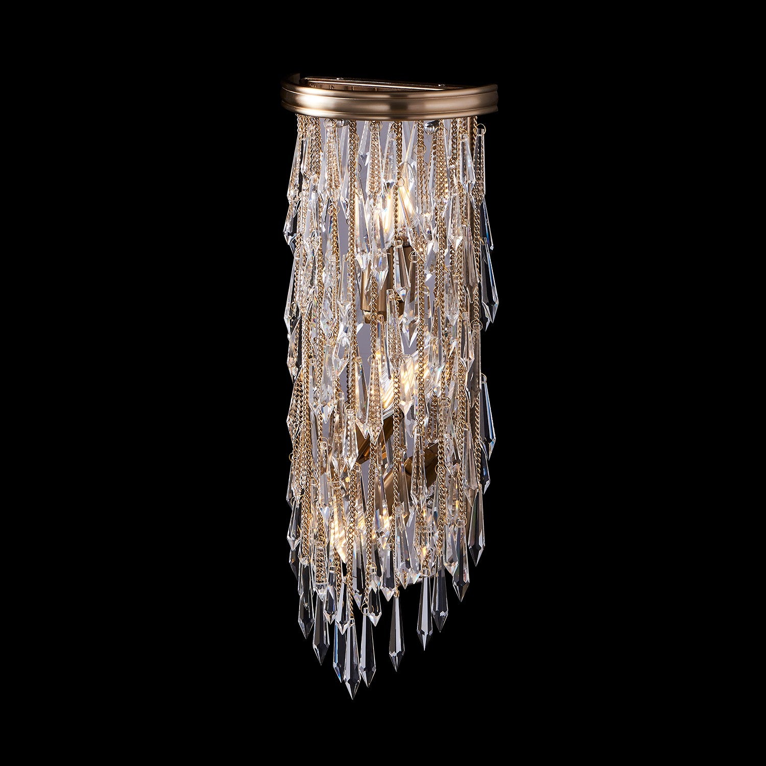 Allegri - 040623-038-FR001 - Three Light Wall Sconce - Frangia - Brushed Champagne Gold