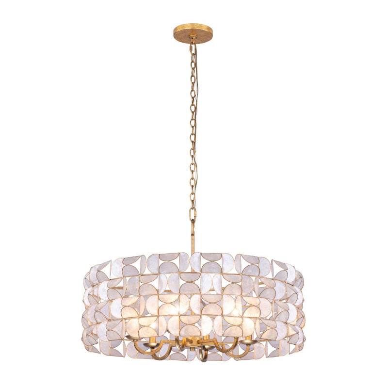 Kalco - 520555OL - Six Light Pendant - Crescent - Oxidized Gold Leaf