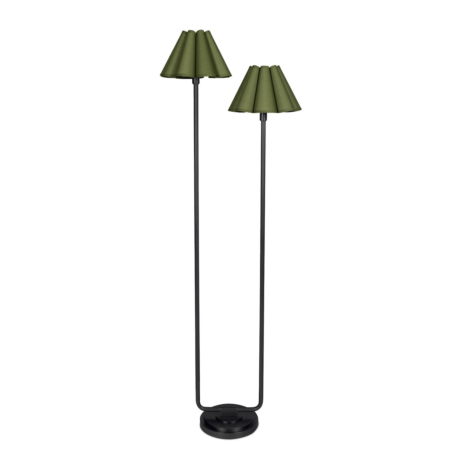 Regina Andrew - 14-1066BB-GRN - Two Light Floor Lamp - Polly - Blackened Brass