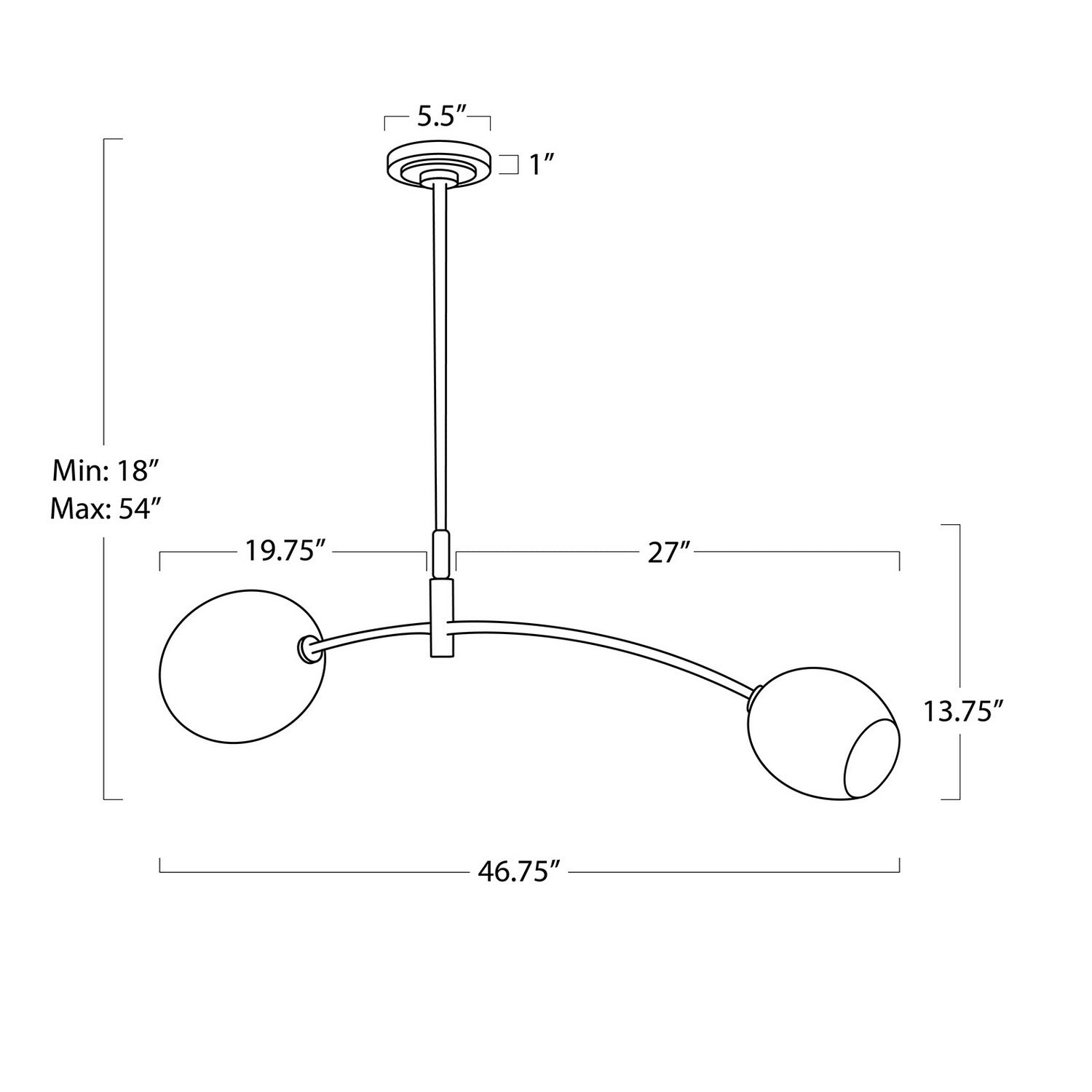 Regina Andrew - 16-1525ORB-CHAM - Two Light Pendant - Artemis - Oil Rubbed Bronze