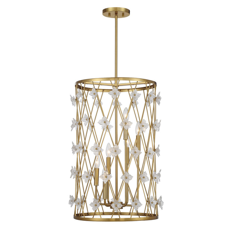 Savoy House - 3-8412-6-322 - Six Light Pendant - Bailey - Warm Brass