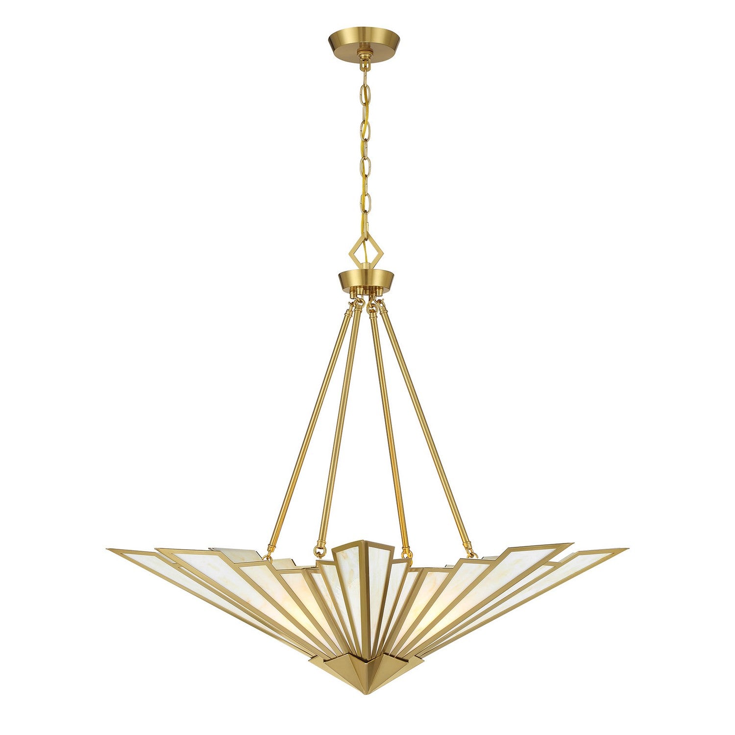 Savoy House - 7-1038-4-322 - Four Light Pendant - Rivage - Warm Brass