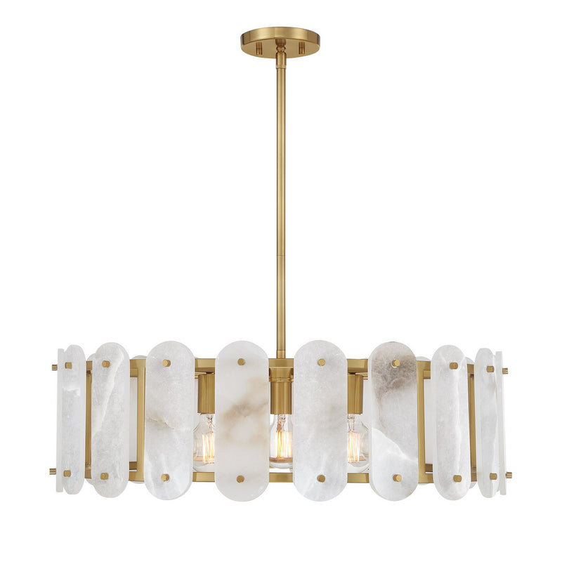 Savoy House - 7-2911-5-322 - Five Light Pendant - Antolini - Warm Brass