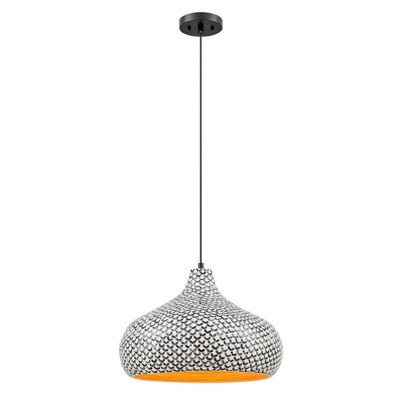 Savoy House - 7-3095-1-201 - One Light Pendant - Jade - Black and White Shell