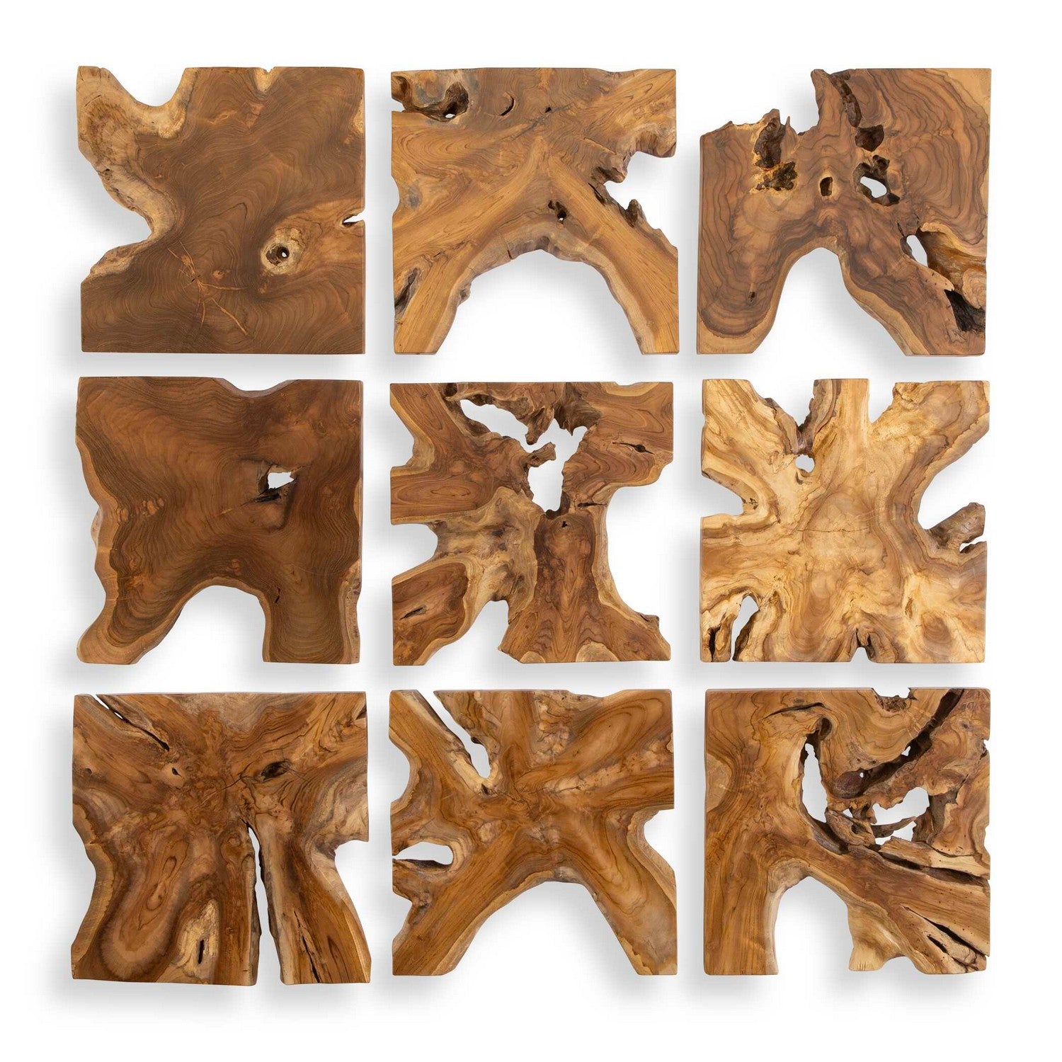 Uttermost - 04379 - Wall Decor Set/9 - Talia - Natural Teak Wood