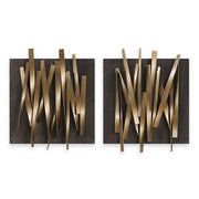 Uttermost - 04382 - Wall Decor Set/2 - Crosshatch - Antique Gold