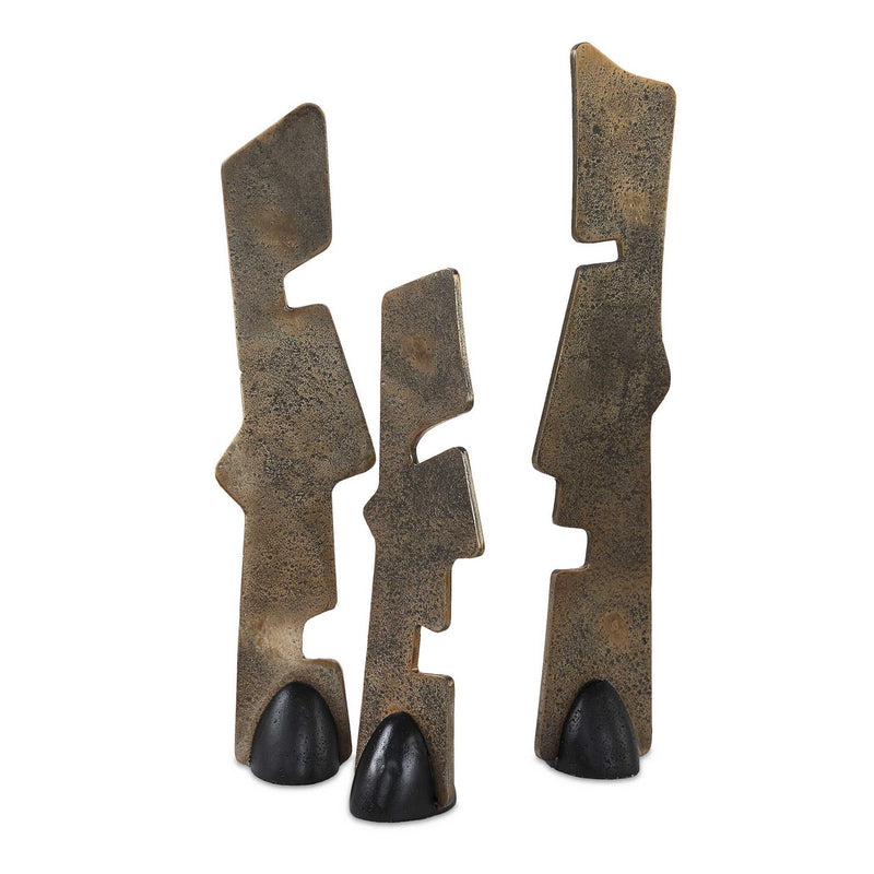 Uttermost - 18197 - Sculptures Set/3 - Geometric Echoes - Bronze