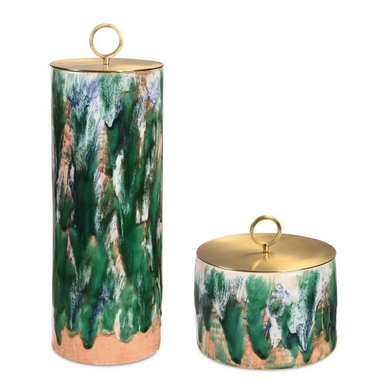 Uttermost - 18228 - Containers Set/2 - Sylvie - Greens, Pinks, And Whites
