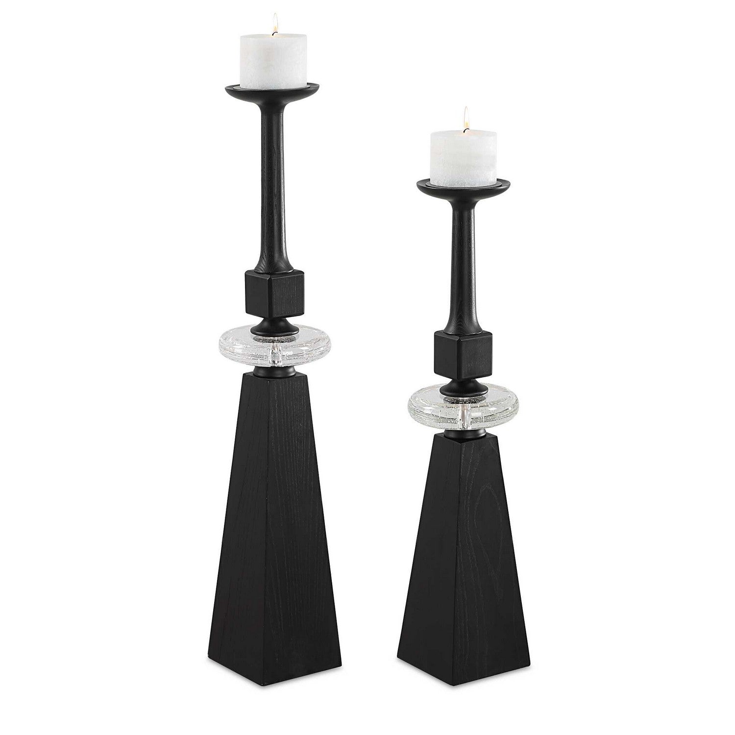 Uttermost - 18231 - Candleholders Set/2 - Ebon Glow - Black Wood