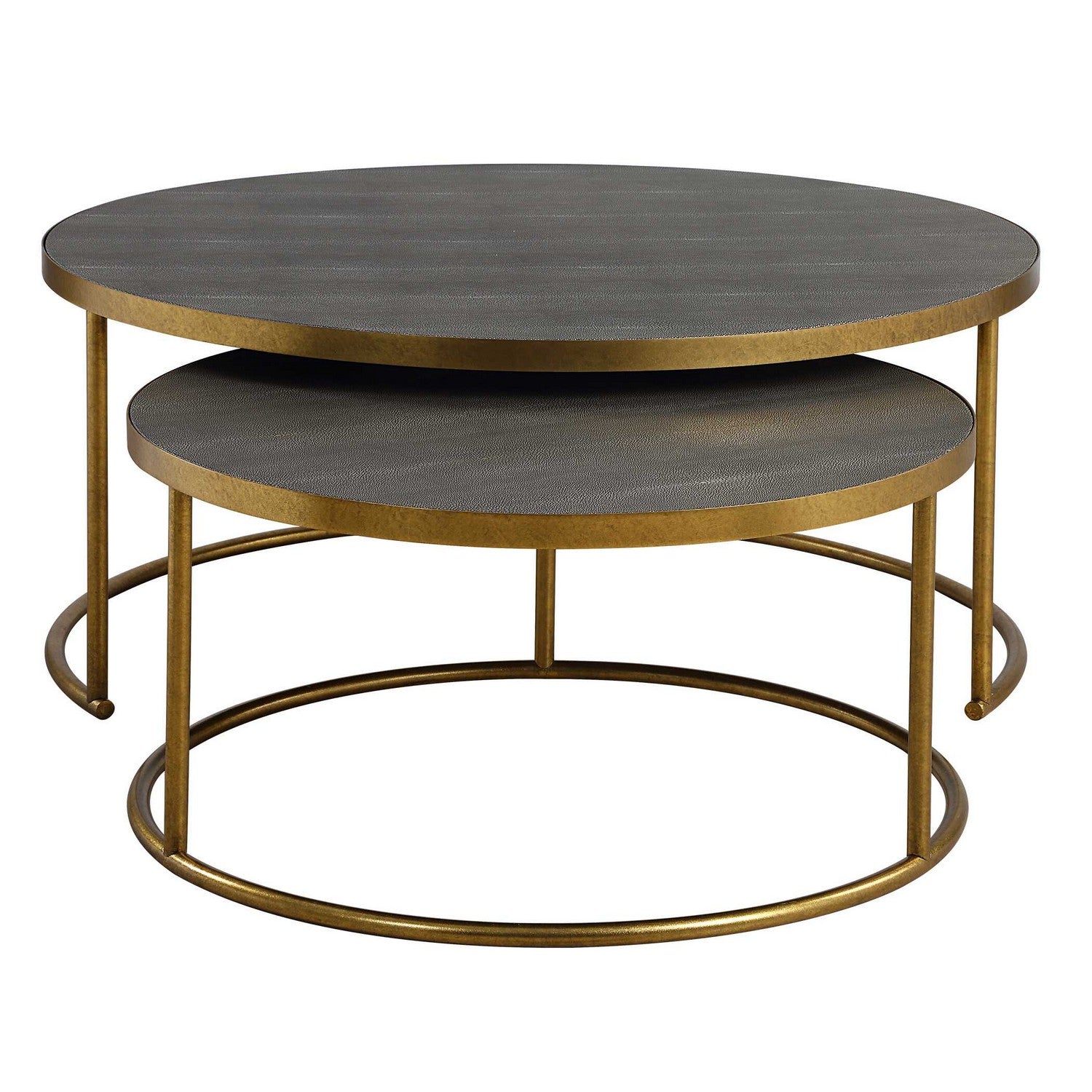 Uttermost - 50080 - Nesting Coffee Tables Set/2 - Aragon - Antique Burnished Brass