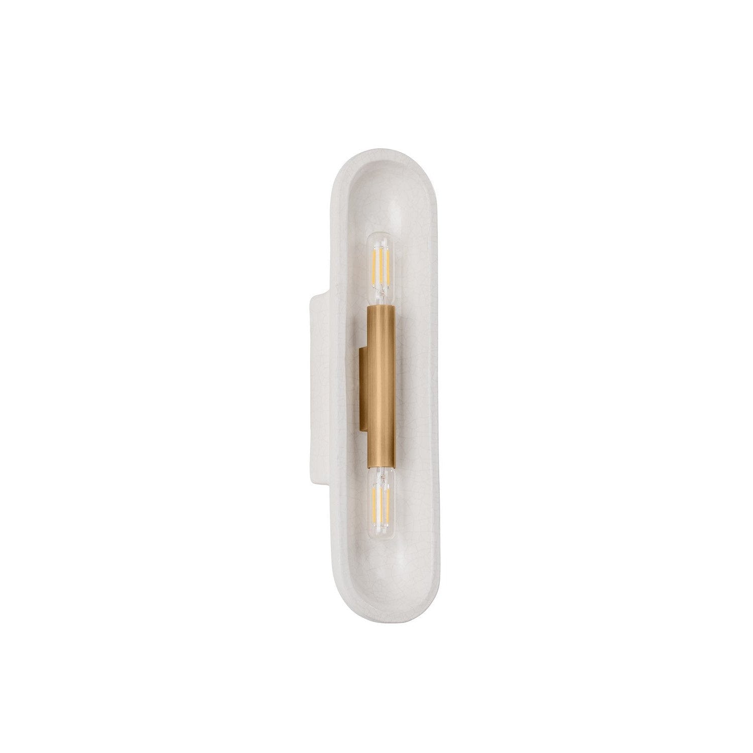 Troy Lighting - B1617-PBR/CLC - Two Light Wall Sconce - Lane - Patina Brass/Ceramic White Large Crackle