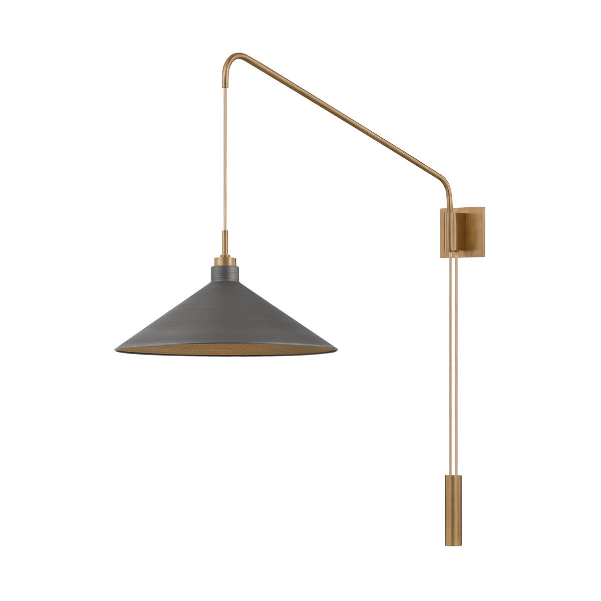 Troy Lighting - B2936-PBR/GRA - One Light Wall Sconce - Conor - Patina Brass And Graphite