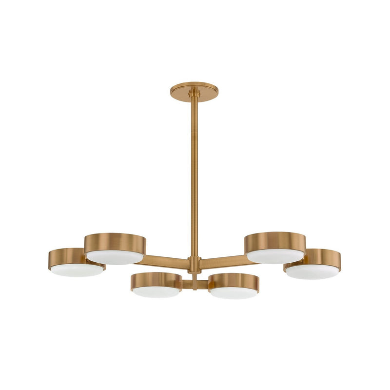 Troy Lighting - C1340-PBR - Six Light Semi Flush Mount - Rory - Patina Brass