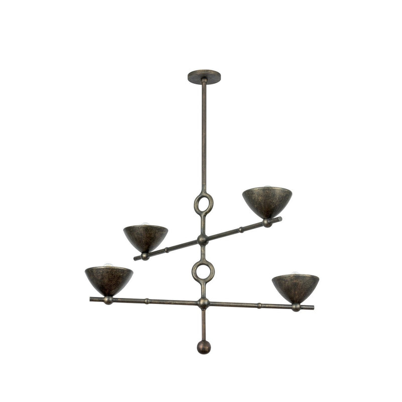 Troy Lighting - F2338-BPG - Four Light Chandelier - Vishal - Black Patina Gold