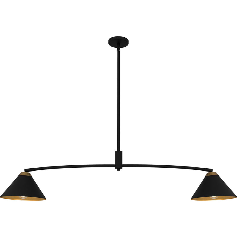 Quoizel - ALS252MBK - Two Light Linear Chandelier - Alscott - Matte Black