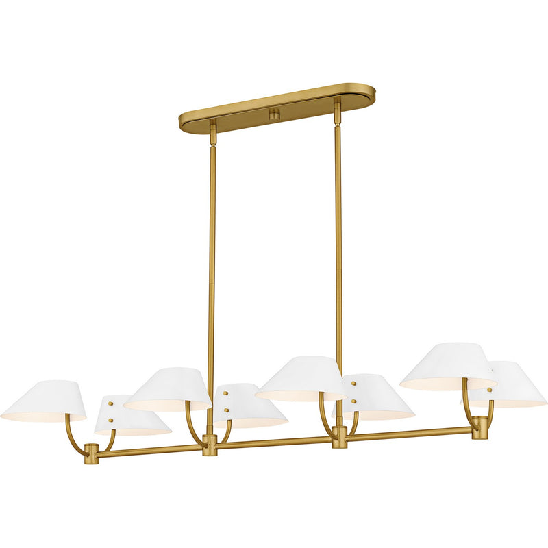 Quoizel - PNY842BRG - Eight Light Linear Chandelier - Penley - Brushed Gold