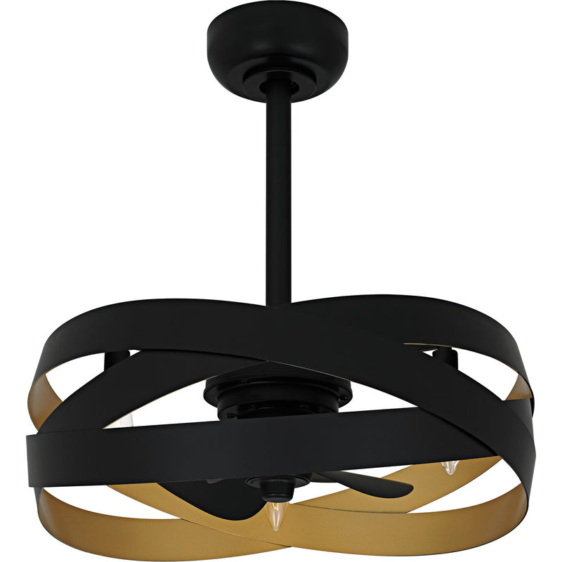 Quoizel - QFA6771MBK - Three Light Fan Light - Quoizel Fandelier - Matte Black