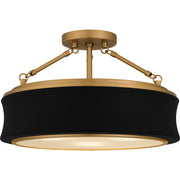 Quoizel - QSF6801MBK - Three Light Semi-Flush Mount - Quoizel Semi-Flush Mount - Matte Black