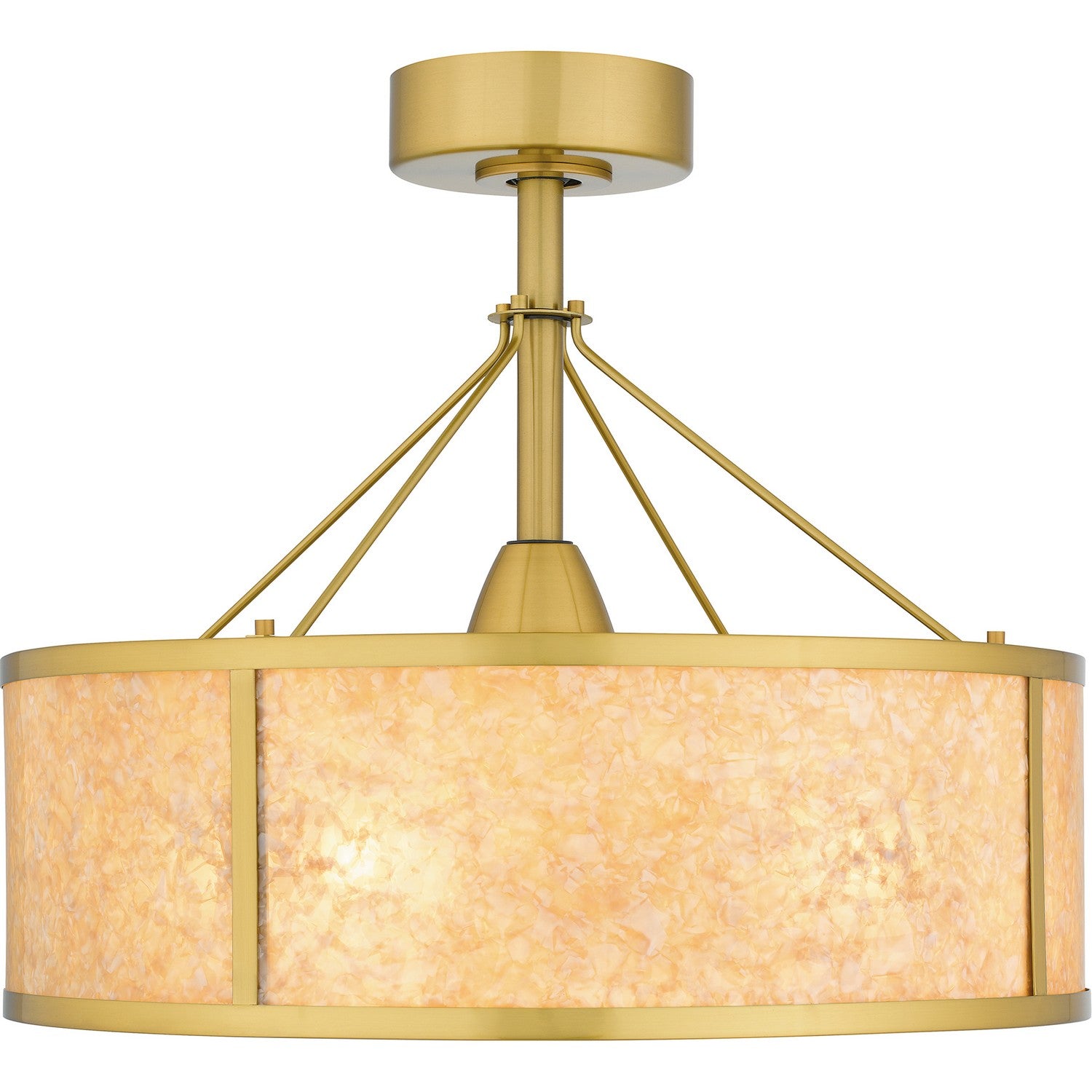 Quoizel - STO3124BRG - Four Light Fandelier - Stoneland - Brushed Gold
