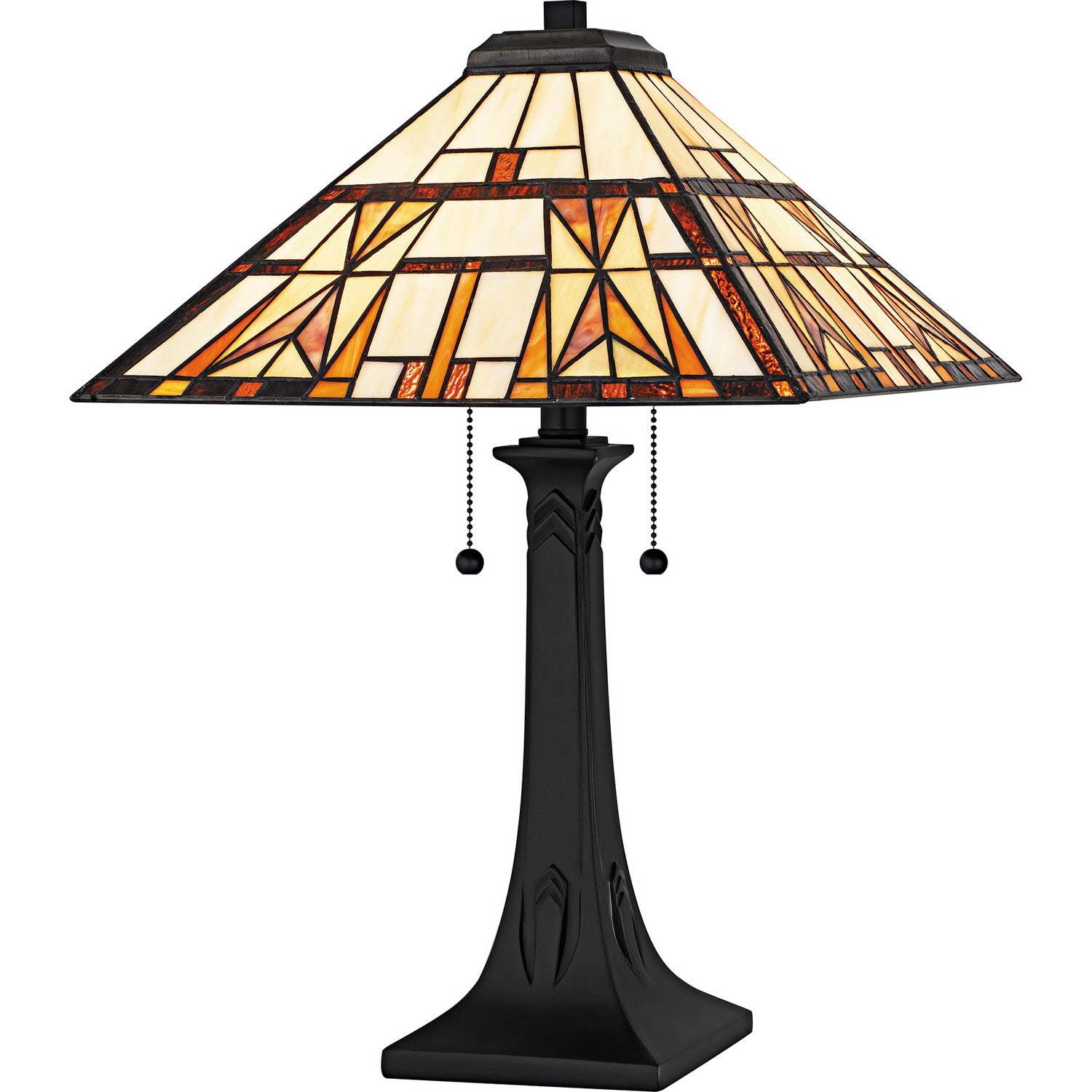 Quoizel - TF6814MBK - Two Light Table Lamp - Tiffany - Matte Black