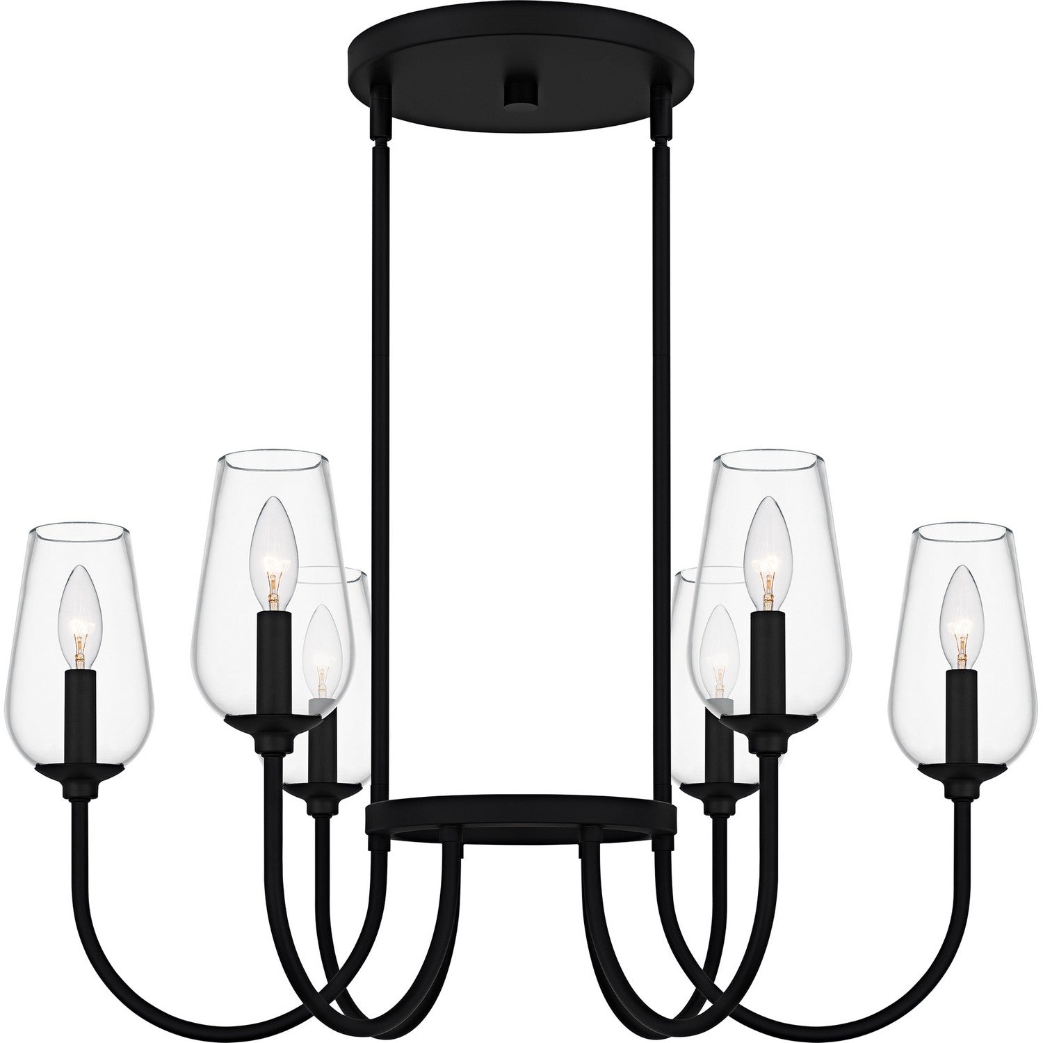 Quoizel - VSC5028MBK - Six Light Chandelier - Viscount - Matte Black