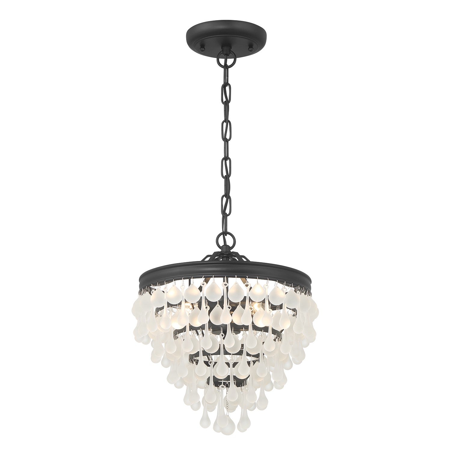 Crystorama - 130-MK-FR - Three Light Pendant - Calypso - Matte Black