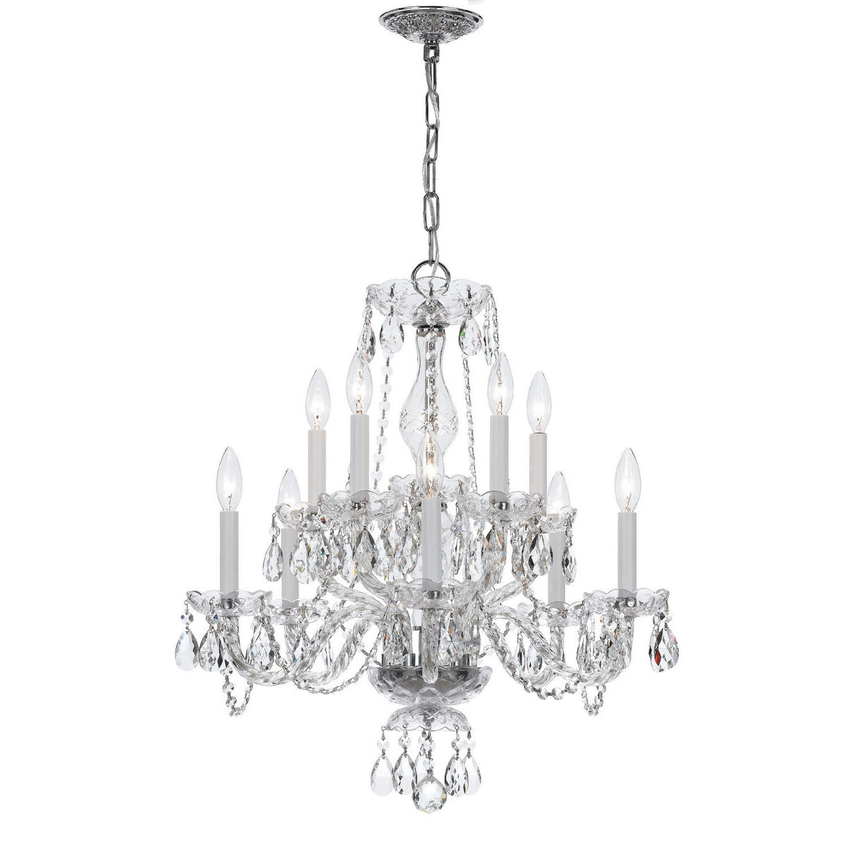 Crystorama - 5080-CH-CL-I - Ten Light Chandelier - Traditional Crystal - Polished Chrome