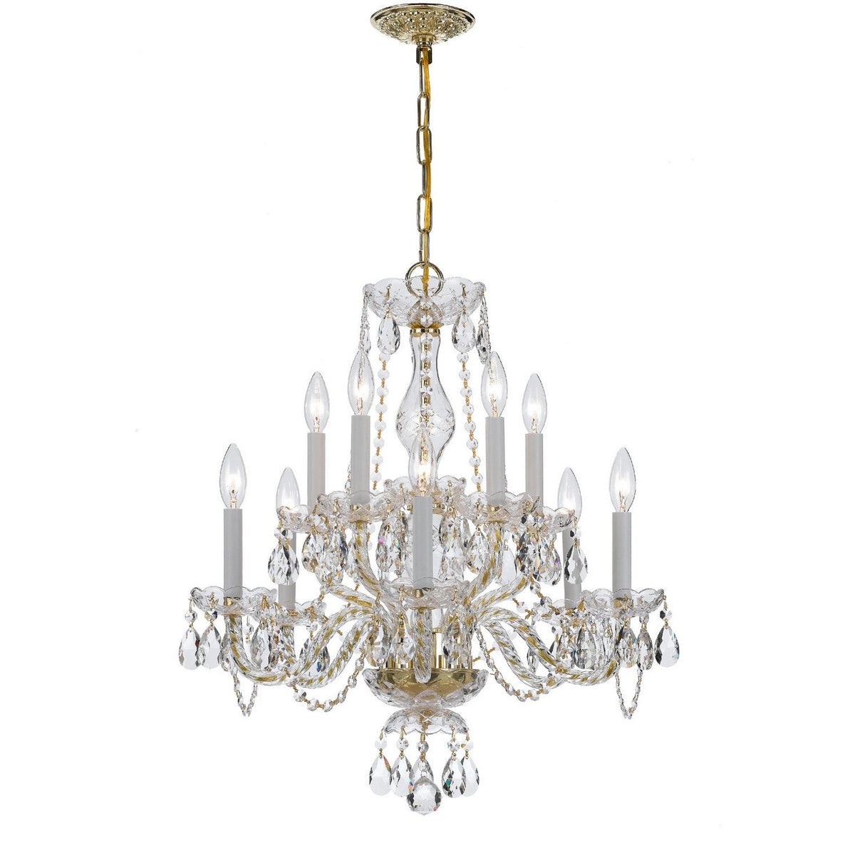 Crystorama - 5080-PB-CL-I - Ten Light Chandelier - Traditional Crystal - Polished Brass