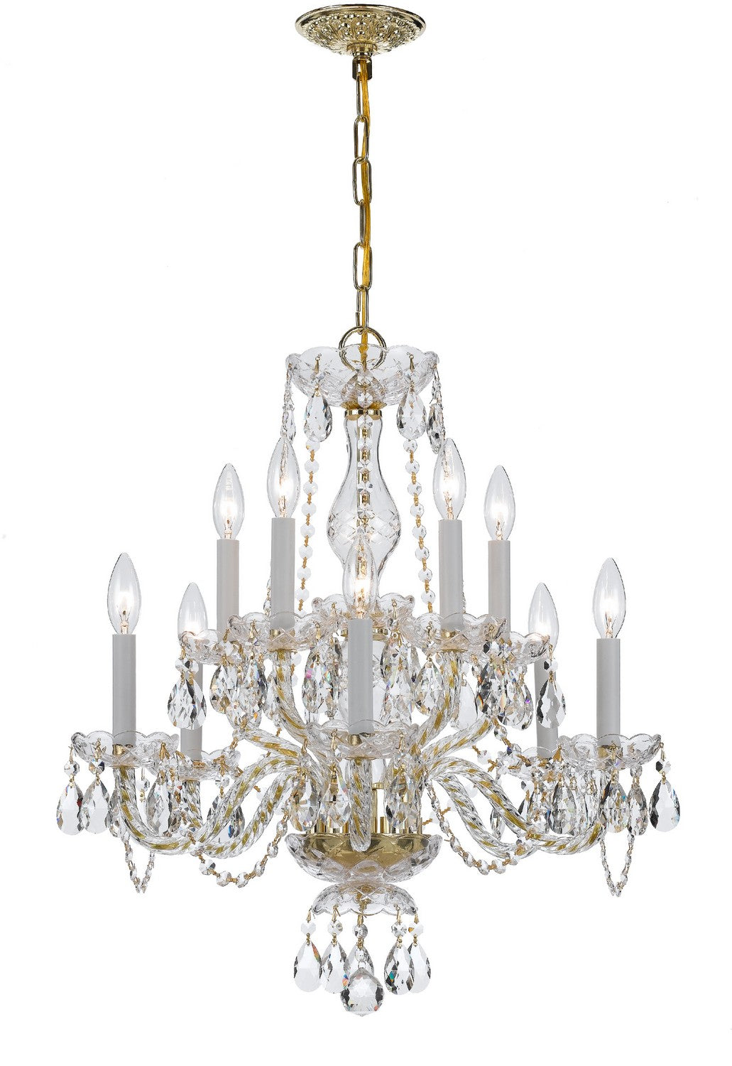 Crystorama - 5080-PB-CL-I - Ten Light Chandelier - Traditional Crystal - Polished Brass