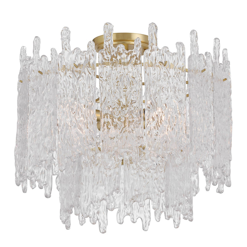 Crystorama - ACK-920-AG - Three Light Semi Flush Mount - Ackerly - Aged Brass