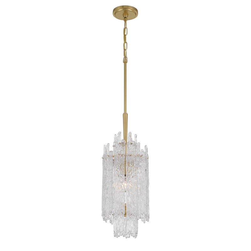 Crystorama - ACK-921-AG - One Light Pendant - Ackerly - Aged Brass