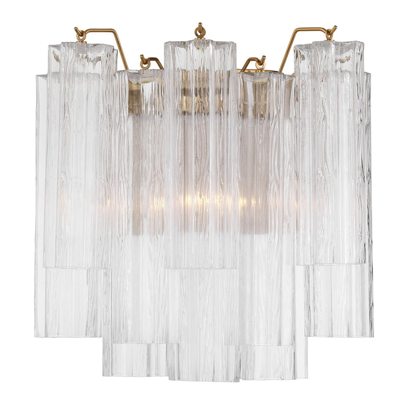 Crystorama - ADD-303-AG-CL - Two Light Wall Sconce - Addis - Aged Brass