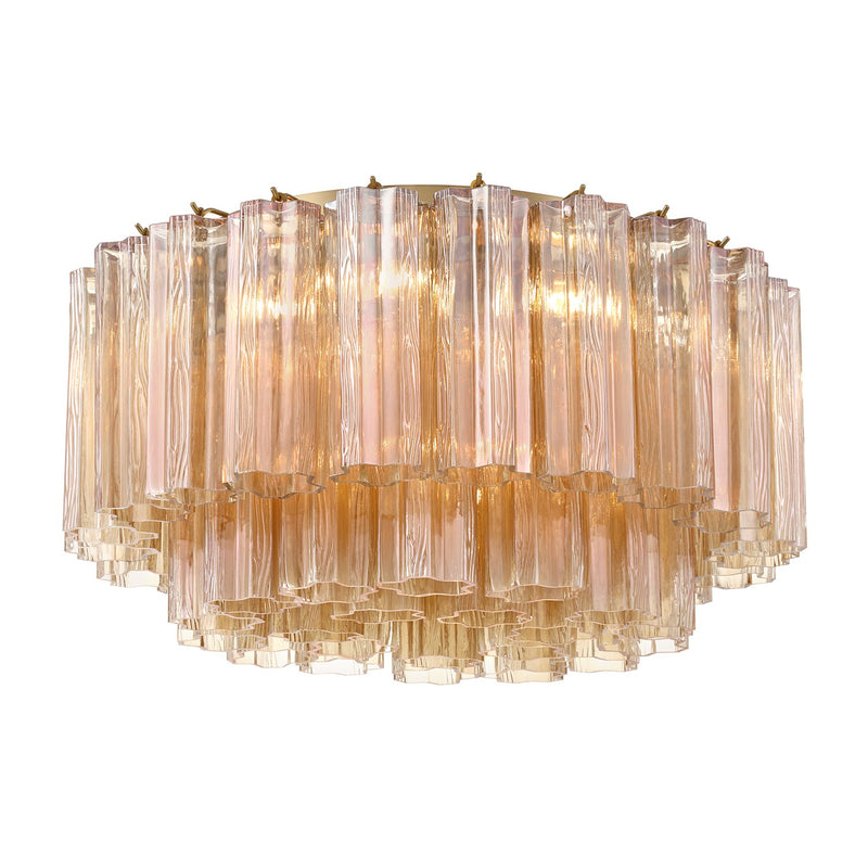 Crystorama - ADD-321-AG-AM - Seven Light Flush Mount - Addis - Aged Brass